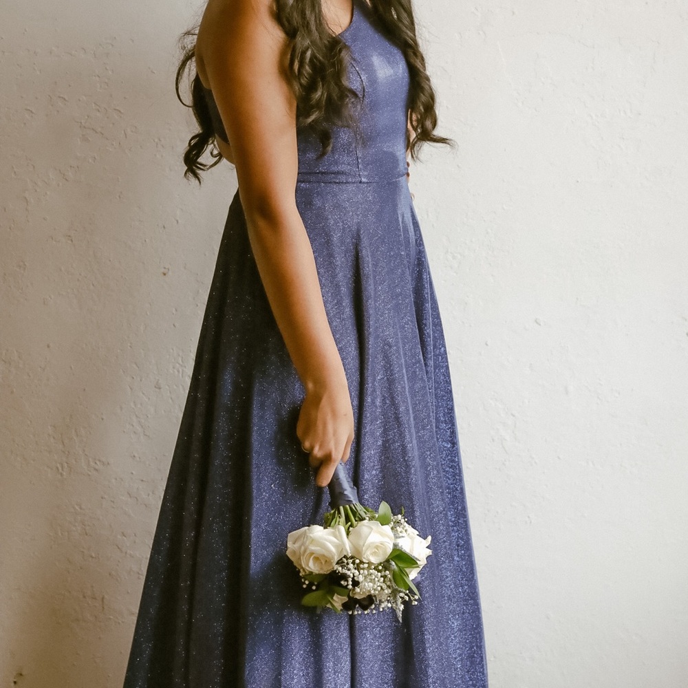 Dillards prom dress! Royal blue with glitter (does not fall everywhere). Size 9